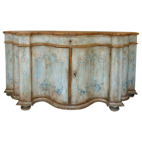 Painted Credenza, Venetian Furniture, Credenza Decor, Italian Decor, Painted Chest, Modern Dresser, Furniture Finishes, Hand Painted Furniture, Italian Furniture