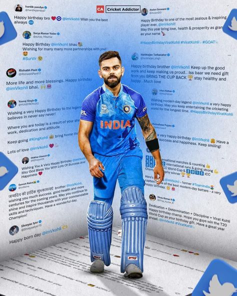 Along with people and celebrities, brands took to social media to wish Virat Kohli on his birthday, giving rise to branded birthday wishes. Kohli Birthday, Virat Birthday, Hbd Virat Kohli, Virat Kohli Hd Images 4k Happy Birthday, Virat Kohli Birthday, Virat Birthday Special, Virat Kohli Bday Wishes, Virat Kohli Birthday Wishes, Black Jaguar Animal