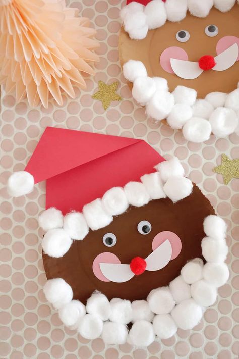 Easy Paper Plate Santa Craft (Perfect for the Holidays!) - Childhood Magic Paper Plate Santa Craft, Paper Plate Santa, Christmas Crafts And Activities, Basic Drawing For Kids, Santa Craft, Fun Holiday Crafts, Handprint Ornaments, Google Eyes, Reindeer Craft