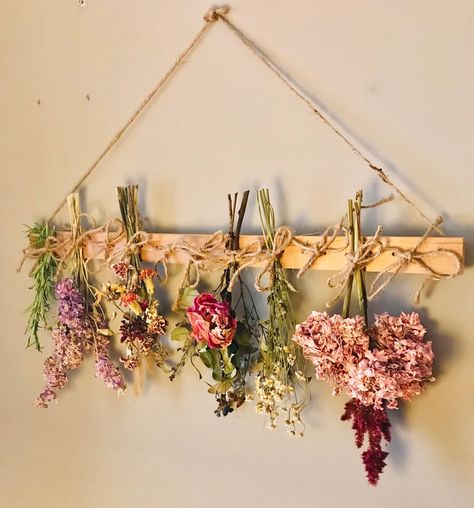 24 Dried Flower Bouquet Hanger, Food Preserve Hanger, Poplar Wood Hanging Rack, Wedding Bouquet Hanger, Aromatic Hanger, Herb Dryer - Etsy Hanging Flower Bouquet, Herb Hanger, Dried Flower Hanging, Dried Flower Decor Ideas, Hanging Dried Flowers On Wall, Dried Herbs Hanging Decor, Dried Flower Decor, Dry Flower, Hanging Dried Flowers Decor Wall