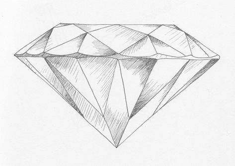 Draw Diamond, Diamond Sketch, Drawing Utensils, Hyperrealistic Drawing, Pencil Drawing Images, Diamond Drawing, Simple Diamonds, Pencil Art Drawings, Drawing Images