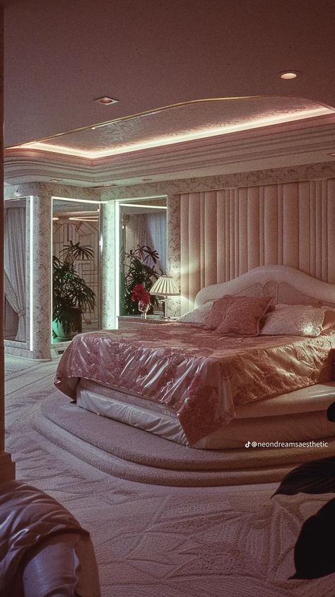 80s Apartment, Rich Girl Bedroom, 80s Bedroom Aesthetic, 80s Interior Design, 80s House, Mansion Bedroom, 80s Bedroom, Dream Bedroom Inspiration, 80s Interior