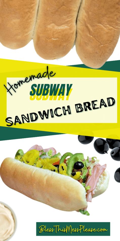 Homemade Subway Sandwich Ideas, Subway Sandwich Bread Recipe, Homemade Sub Bread, Homemade Bread For Sandwiches, Homemade Subway Bread, Subway Subs Ideas, Subway Wheat Bread Recipe, Subway Buns Recipe, Easy Hoagie Roll Recipe