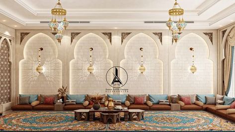 New Classic Interior Design, New Classic Interior, Arabic Interior Design, Majlis Design, Arabic Majlis, Mandap Design, Islamic Style, Turkish Restaurant, Restaurant Exterior