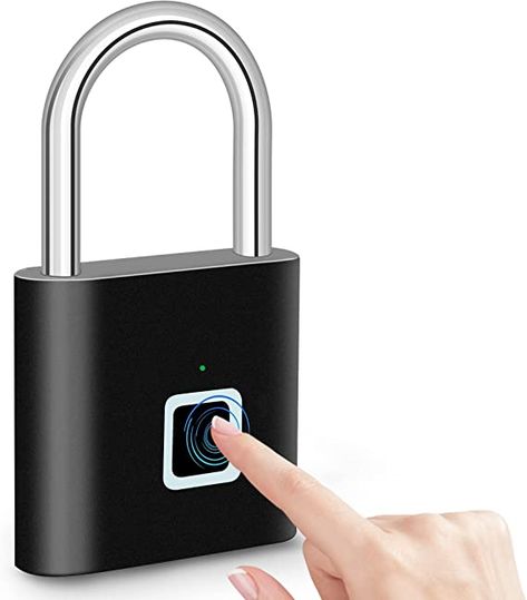 [2021 Upgrade] Fingerprint Padlock, Fingerprint Smart Lock IP65 Waterproof Keyless Anti-Theft, Security Digital Lock Portable for Locker, Gym, Door, Luggage, Suitcase, Handbags, Wardrobes,Black - - Amazon.com Koper Traveling Aesthetic, Koper Traveling, Finger Print Lock, Gym Door, Fingerprint Padlock, Office Security, Locker Locks, Keyless Locks, Amazon List