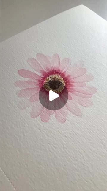 Gerbera Watercolor, Cute Watercolor Paintings Easy, Watercolor Flowers Easy, Artistic Journal, Watercolor Videos, Loose Watercolor Paintings, Gerbera Flower, Learn Watercolor Painting, Daisy Petals