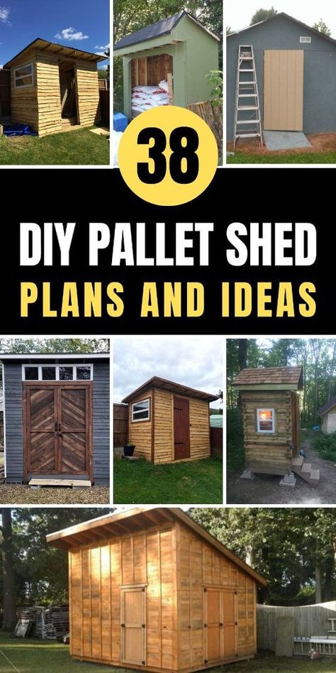 Check out our 38 DIY pallet shed plans tailored for any use, from garden storage to cozy shelters. These plans are designed to suit all skill levels, featuring step-by-step instructions and tips to help you build your own pallet shed on a budget. Diy Pallet Shed, Pallet House Plans, Pallet Shed Plans, Diy Storage Shed Plans, Outdoor Pallet Projects, Loafing Shed, Pallet Building, Diy Wood Pallet Projects, Diy Storage Shed