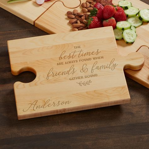 Xtool Projects, Personalized Puzzle, Personalized Cheese Board, Wood Burn Designs, Laser Cut Wood Crafts, Woodburning Projects, Personalized Puzzles, Laser Ideas, Gather Round