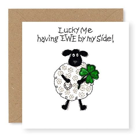 Feel Video, Carton Texture, Sheep Cards, Card Embroidery, Funny Sheep, Freehand Machine Embroidery, New Job Card, Watercolour Design, Lucky Me