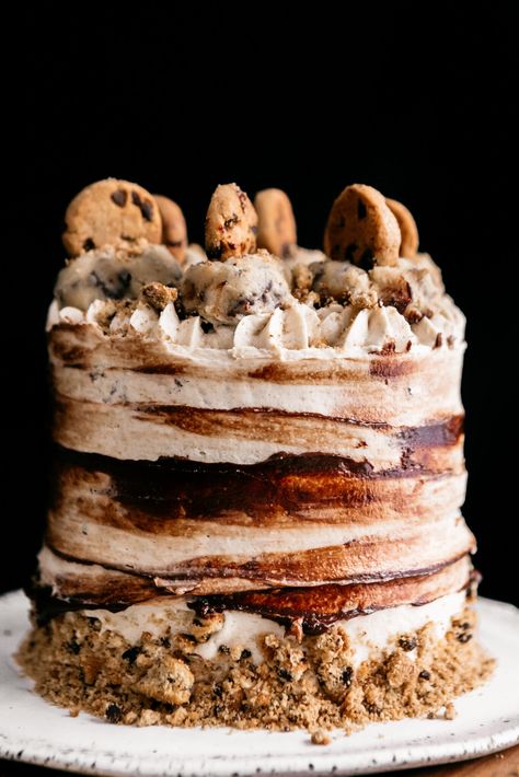 Cookie Lover Cake, Cookie Dough Layer Cake, Cookie Dough Cake Recipe, Birthday Cake Cookie Dough, Chocolate Chip Cookie Dough Cake, Oreo Cookie Recipes, Tollhouse Chocolate Chip Cookies, Cookie Dough Cake, Food Reference