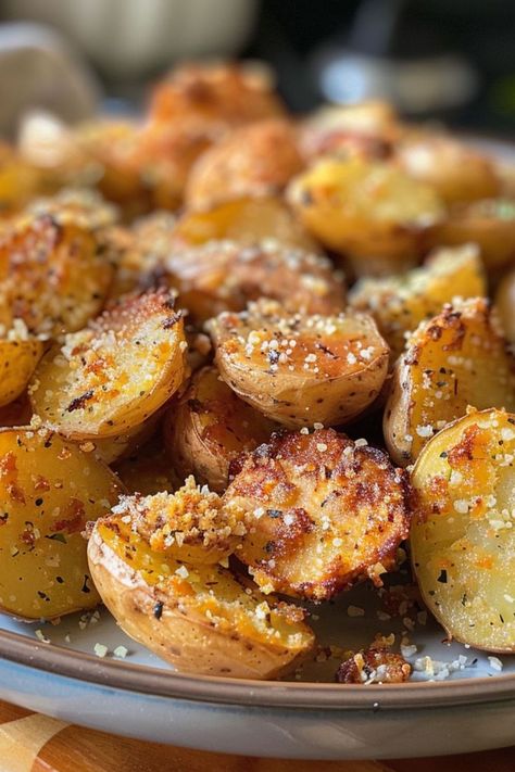 Crispy Crunchy Parmesan Potatoes are a delicious and irresistible side dish that’s perfect for any occasion! 🥔🧀 Made with golden potatoes, coated in savory parmesan cheese, and baked to crispy perfection, these potatoes are a delightful blend of rich flavors and satisfying crunch. Quick to prepare and bursting with cheesy goodness, Crispy Crunchy Parmesan Potatoes are ideal for a crowd-pleasing side or a tasty snack. 😋🌿 #CrispyParmesanPotatoes #SavorySides #ComfortFood #CheesyGoodness Crispy Crunchy Parmesan Potatoes, Crunchy Parmesan Potatoes, Buttered Noodles Recipe, Crispy Parmesan Potatoes, Leftover Breakfast, Golden Potatoes, Parmesan Potato, Chicken Pie Recipe, Brunch Appetizers