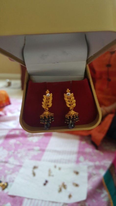 Nallapusalu earrings Nallapusalu Earrings Gold, Nallapusalu Earrings, Black Beads Ear Rings Gold, Kids Gold Jewelry, Gold Earrings Indian, Simple Gold Earrings, Gold Jhumka Earrings, Black Beads Mangalsutra Design, Gold Jewelry Outfits