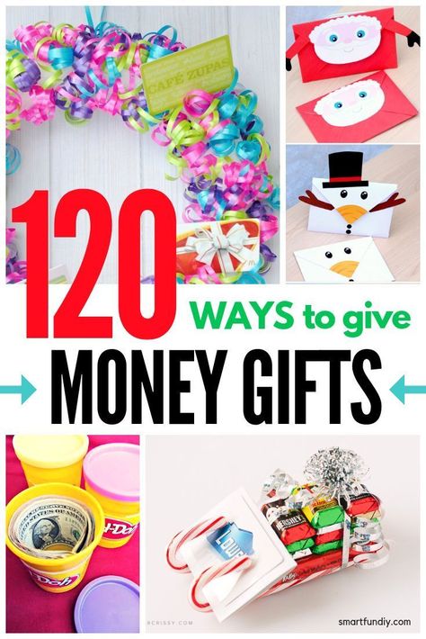 The most CLEVER ways to give cash and gift cards this holiday season - you gotta check out this HUGE list of over 120 ideas to make giving cash FUN again. #smartfundiy #giftcards #cash #gifts #christmasgifts #giftideas #gifting Ways To Give Gift Cards, Gift Card Presentation, Cash Gifts, Gift Cards Money, Money Gifts, Creative Money Gifts, Handmade Holiday Gifts, Diy Gift Card, Wrapping Gift Cards