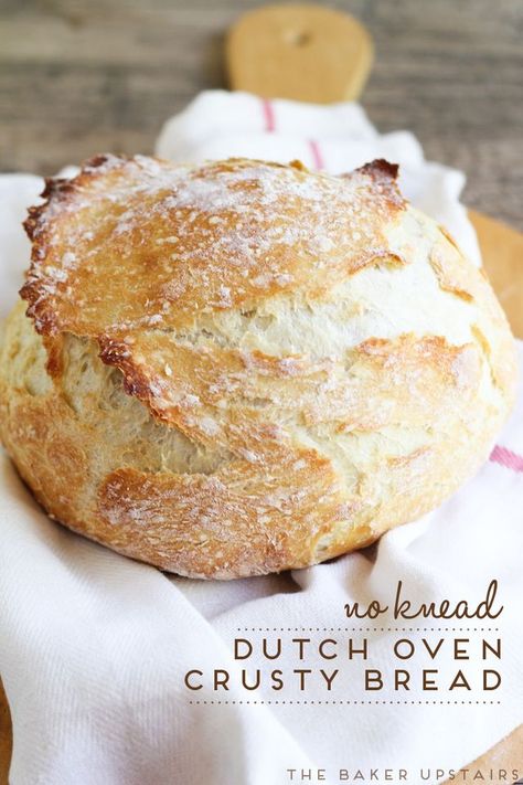 no knead dutch oven crusty bread | The Baker Upstairs | Bloglovin’ Dutch Oven Crusty Bread, Weekend Routine, Pudding Chia, Oven Bread, Dutch Oven Bread, A Loaf Of Bread, Pane Dolce, Dutch Oven Cooking, Dutch Oven Recipes