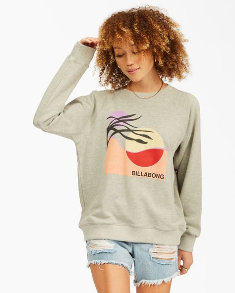 billabong, Keep Tryin' Crewneck Sweatshirt, ATHLETIC GREY (agy) Aztec Hoodie, Cream Hoodie, Thermal Hoodie, Tunic Hoodie, Womens Sweatshirts Hoods, Billabong Women, The Keep, Striped Hoodie, Cardigan Sweaters For Women