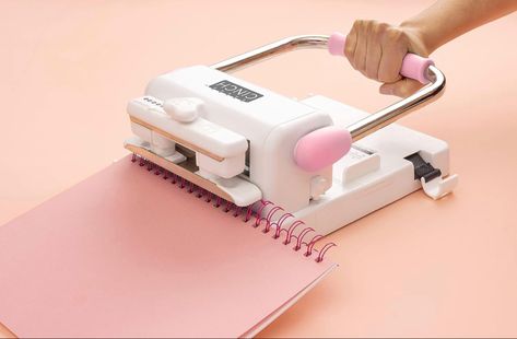 If you love stationery as much as I do, you NEED to get a cinch! Make your own notebooks, joubrals, or even make your reports look fancy!! Cinch Binding, Music Office, Book Binding Machine, Binding Ideas, Binding Machines, The Cinch, Binding Machine, School Supply, Diy Notebook