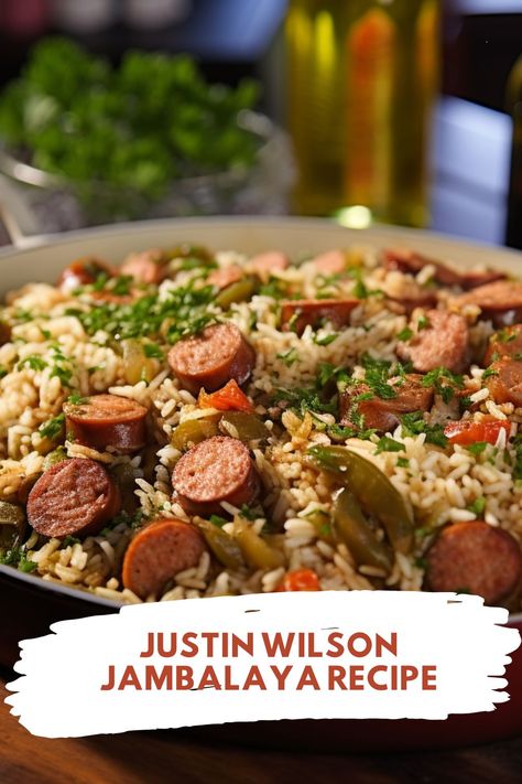 If you're looking for the perfect jambalaya recipe, look no further! Here's an easy-to-follow classic from renowned Louisiana chef and entertainer, Justin Wilson. Justin Wilson Recipes, Cajun Comfort Food, One Pot Rice Meals, Justin Wilson, Seafood Gumbo Recipe, Jamaica Food, Creole Cooking, Cajun Creole Recipes, Jambalaya Recipe