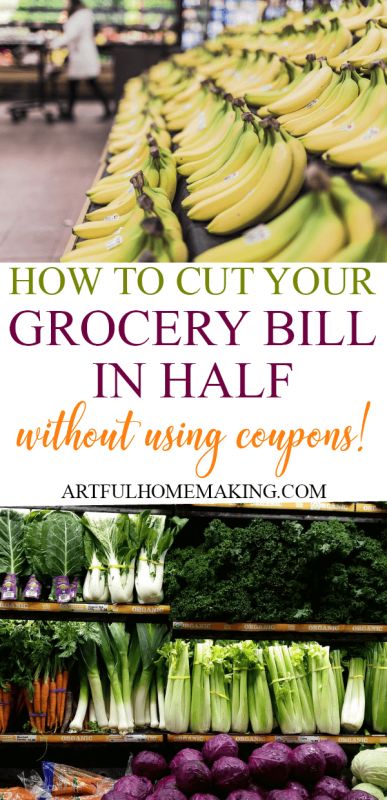 How to Cut Your Grocery Bill in Half without using coupons! Frugal living tips and saving money ideas for how to save money on groceries. #savingmoney #frugalliving #budgeting Cut Grocery Bill, Frugal Grocery Shopping, Large Family Meals, Household Expenses, Food Cost, Monthly Meal Planning, Budget Meal Planning, Money Saving Meals, Healthy Groceries