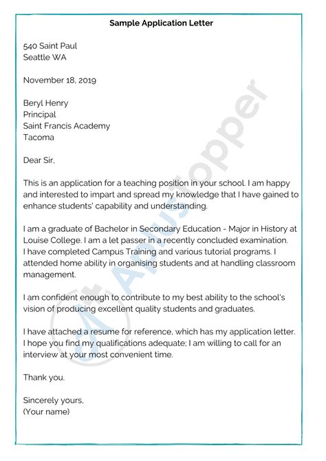 Application Letter Sample For Teachers, Teacher Job Application Letter Sample, Application Letter For Employment Sample, Teacher Application Letter, Simple Job Application Letter, Application Letter For Employment, Simple Application Letter, Application Letter For Teacher, Job Application Letter Sample