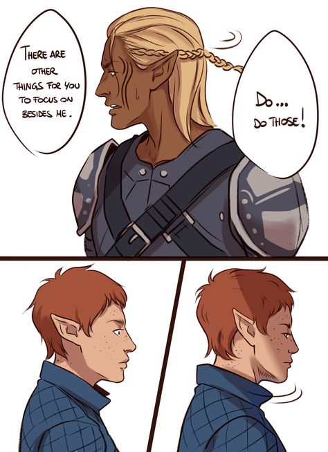 Zevran X Warden Male, Zevran Fanart, Zevran X Warden, Dragon Age Zevran, Big Hero 6 Comic, Dalish Elf, Zevran Arainai, Dragon Age Comics, Hero Of Ferelden