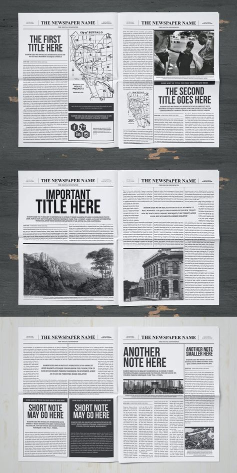 Newspaper Template InDesign - 20 Pages Editorial Newspaper Layout, Modern Newspaper Design, Newspaper Layout Template, Newspaper Design Ideas, Editorial Newspaper, Newspaper Template Design, Newspaper Editorial, Broadsheet Newspaper, Design Newspaper