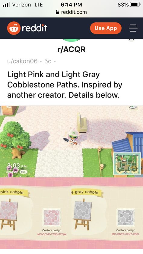 Pink Stone Path Animal Crossing, Stone Path, Animal Crossing, Light Pink, Light Grey, Blossom, Gaming, Custom Design, Stone