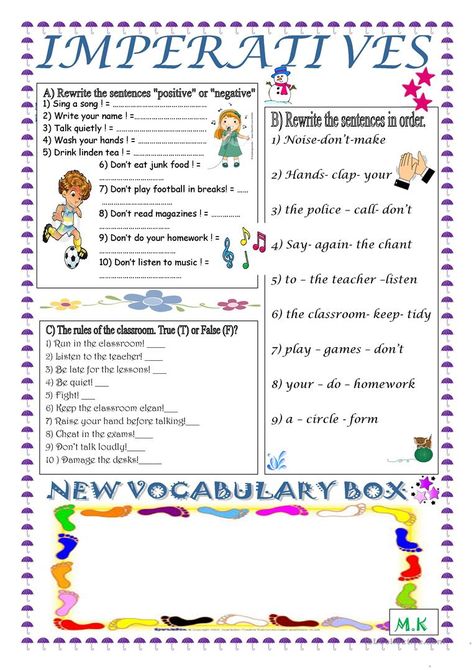 Imperative Mood, Imperative Sentences, Object Pronouns, Verb Tenses, English Activities, Classroom Rules, Speaking Skills, Grammar Worksheets, Esl Worksheets