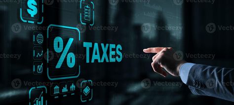 Concept of taxes paid by individuals and corporations such as VAT, income tax and property tax. Background for your business Ppt Slide Background, Tax Business, Linkedin Banner, Slide Background, Tax Time, Tax Services, Creative Background, Property Tax, Technology Background