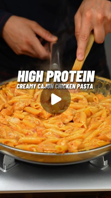 Panacea Palm on Instagram: "High Protein Creamy Cajun Chicken Pasta! 🔥🍗  ONLY 525 Calories, Easy High Protein Meal Prep 😋💪🏽  Check out my high protein cookbooks for over 100+ recipes just like this one! 📕👨🏽‍🍳 (link in bio)  Serves 4: 🍽️🍽️🍽️🍽️  Calories & Macros 📊 Per Meal: 525 calories  58g P | 63g C | 5g F  Seasoned Chicken - 800g chicken breast (diced into cubes) - tsp garlic powder - tsp onion powder - tsp smoked paprika - tsp oregano  - 0.5-1 tsp cayenne (spice level preference) - tsp salt & pepper - Cooking spray (I used avocado)  Other Ingredients - 1 medium white onion (diced)  - 2-3 garlic cloves (diced) - 1 can (400g) chopped tomatoes - 275g uncooked penne pasta - 500ml chicken stock (brand: oxo) - 150g light cream cheese (brand: Philadelphia lightest)  Garnish - fre Cajun Protein Pasta, Easy High Protein Meal Prep, Spicy Chicken Pasta, Creamy Cajun Chicken Pasta, Creamy Cajun Chicken, Protein Meal Prep, Easy High Protein Meals, High Protein Meal, Protein Pasta