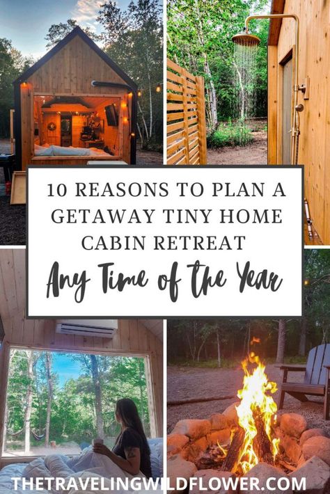 Tiny Home Cabin, Cabin Getaway, Cabin Retreat, Retreat Ideas, Cabin Vacation, Getaway Cabins, Modern Tiny House, Tiny Cabin, Cabin In The Woods