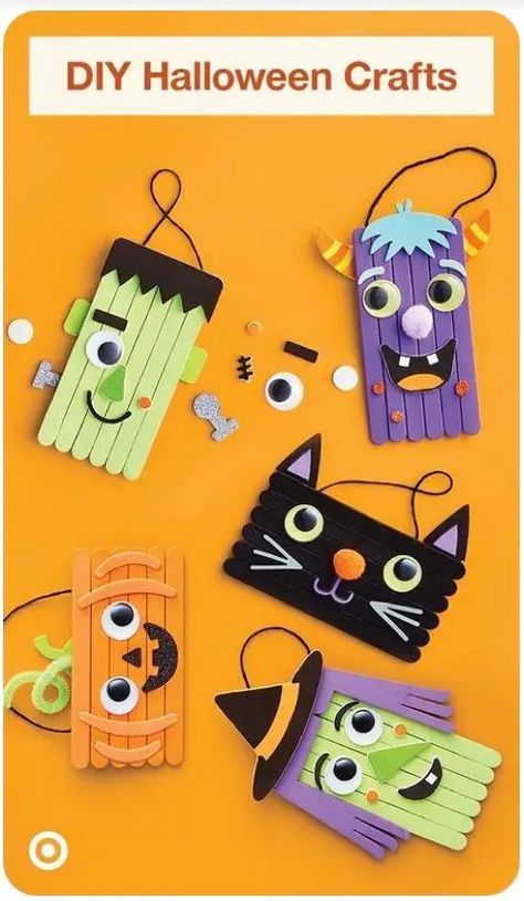 Stick Character, Diy Halloween Crafts For Kids, Craft Toddler, Diy Halloween Crafts, Spooky Diy, Bricolage Halloween, Halloween Arts And Crafts, Easy Halloween Crafts