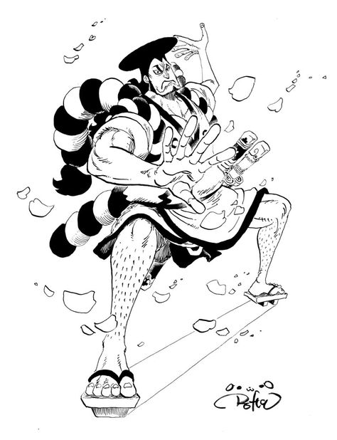 Oden One Piece, Kozuki Oden, Wan Pīsu, One Piece Manga, One Piece Anime, Book Art, Minnie Mouse, One Piece, Humanoid Sketch