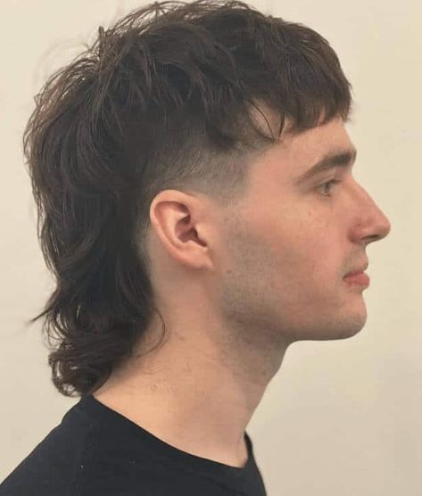 how to do taper fade mullet Taper X Mullet, Mullet For Men Straight Hair, Cute Mullet Boys, Morden Mullet Men Fade, Trendy Mullet Men, Men’s Mullet, Messy Mullet, Taper Fade Mullet, Boy Mullet