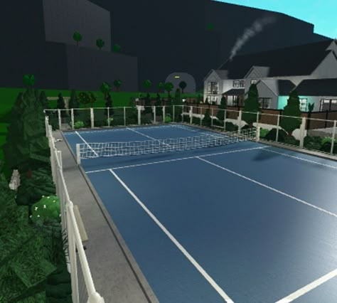 Bloxburg Bowling Alley, Bloxburg Gated Community, Bloxburg Soccer Field, Bloxburg Road Ideas, Bloxburg Tennis Court, Bloxburg Basketball Court, Custom Fence Bloxburg, Bloxburg Highschool, Bloxburg University