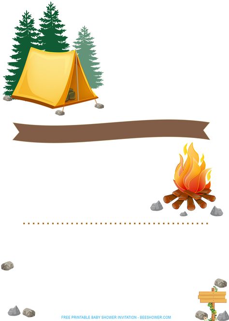 Download Now (FREE Printable) - Camping Party Invitation Templates Backyard Camping Birthday Party, Camp Invitation, Camping Wedding Invitations, Camping Party Invitations, Camping Invitations, Campfire Party, Free Printable Baby Shower Invitations, Adventure Party, Camping Parties