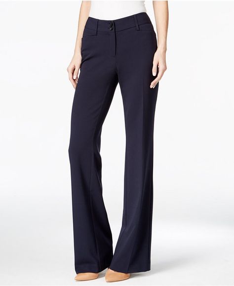 Alfani Flared Bootcut Trousers, Only at Macy's Bootcut Trousers Outfit, Office Trousers Women, Macys Pants, White Flare Pants, Bootcut Trousers, Trousers Outfit, Trousers White, Trouser Outfit, White Flares