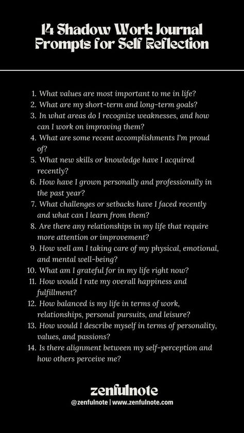 Self-reflection is a valuable practice for personal growth and self-awareness. Remember to approach self-reflection with an open mind and without judgment. Use these questions as a guide to gain deeper insights into yourself and make informed decisions for personal development. Work Journal Prompts, Shadow Work Journal Prompts, Shadow Work Journal, Work Journal, Self Reflection, Open Minded, Shadow Work, Self Awareness, Journal Prompts