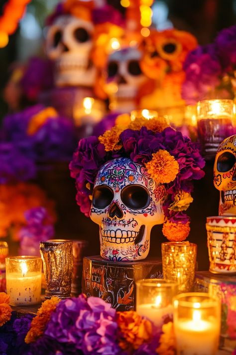 Celebración del día de los muertos con altar | Imagen generada con IA Day Of The Dead Table Setting, Dia De Los Muertos Decorations Ideas, Decorations Ideas, Pet Products, Dia De Muertos, Day Of The Dead, Vision Board, Table Settings, Pet