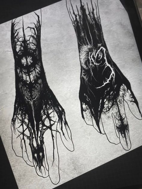 Gloomy Tattoo, Tattoo On The Back, Gotik Tattoo, Underground Tattoo, Goth Tattoo, Blackout Tattoo, Scary Tattoos, Fantasy Tattoos, Creepy Tattoos