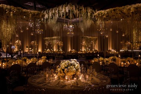 Hilton Downtown Cleveland Wedding - Kara & Jeremy Luxury Wedding Ideas, Gold Reception, Dream Wedding Reception, Indoor Wedding Receptions, Wedding Venues Indoor, Wedding Reception Design, Dream Wedding Decorations, Luxury Wedding Decor, Dream Wedding Venues