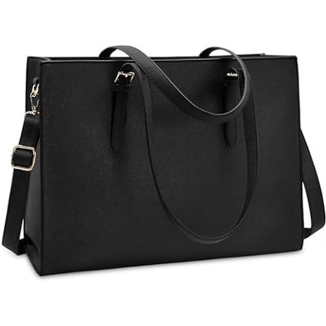 Amazon.com: Laptop Bag for Women 15.6 inch Laptop Tote Bag Leather Computer Briefcase for Work Waterproof Handbag Shoulder Bag Women Business Office Bag Black : Electronics Office Handbags For Women, Laptop Bags For Women, Office Handbags, Computer Tote Bag, Tote Bag Business, Work Purse, Corporate Baddie, Laptop Tote Bag, Bag Business