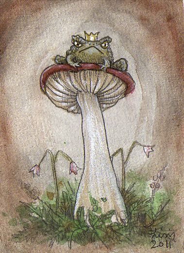 Toad ACEO by Liselotte Eriksson. Swamp Fairy, Aesthetic Grandma, Butterflies And Dragonflies, Snails In Garden, Frog Princess, Traditional Books, Frog Pictures, Fairy Aesthetic, Butterfly Party