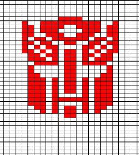 Creative Ramblings: Transformers Hat with Charted Autobot Symbol Crochet Transformers, Autobot Symbol, C2c Graphgan, Duplicate Stitch, Intarsia Knitting, Pixel Crochet, Crochet For Boys, Fabric Yarn, Halloween Crochet