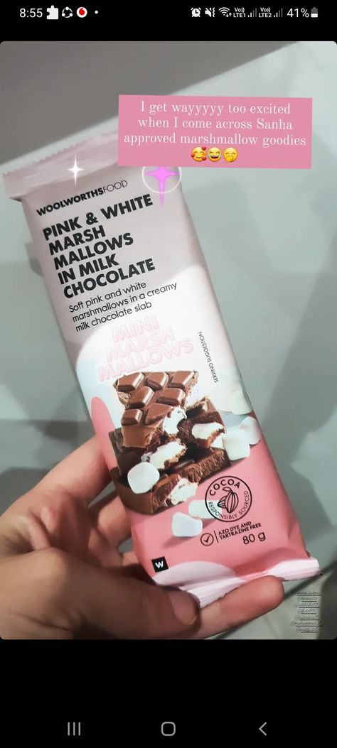 This is available at woolworths and tastes like smores in a packet so goood Woolworths Aesthetic, Woolworths Food, Food Groceries, Food Recommendations, White Marshmallows, Chocolate Slabs, Starbucks Coffee Drinks, Fav Food, Food Therapy