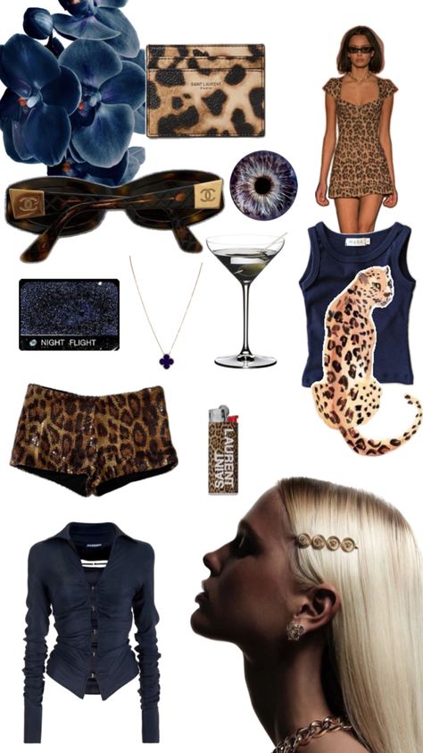 #leopardprint #navyblue #vibes #visionboard Navy And Leopard Outfit, Navy Blue Color Combinations Outfits, Blue Color Combinations, Leopard Outfits, Money Girl, Color Combinations For Clothes, Blue Outfit, Navy Blue Color, East Side