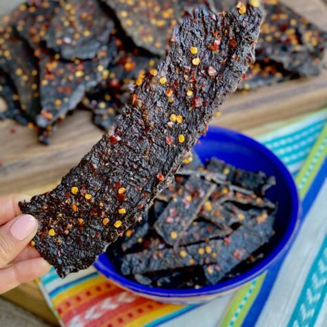 Vietnamese Beef Jerky Recipe, Sweet And Spicy Jerky Recipe, Spicy Jerky Recipe, Sweet And Spicy Beef Jerky Recipe, Jerky Seasoning Recipe, Spicy Beef Jerky Recipe, Jerky Marinade Recipes, Beef Jerky Dehydrator, Beef Jerky Marinade