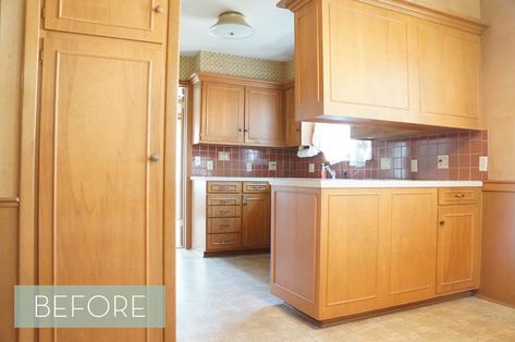 Check out how this outdated and small kitchen from the 1960s becomes open and bright. 1960s Kitchen Cabinets, 1960s Kitchen Remodel, 1960s Kitchen, Semi Custom Cabinets, Kitchen Redesign, Diy Kitchen Storage, Kitchen Concepts, Kitchen Mats Floor, Dining Nook