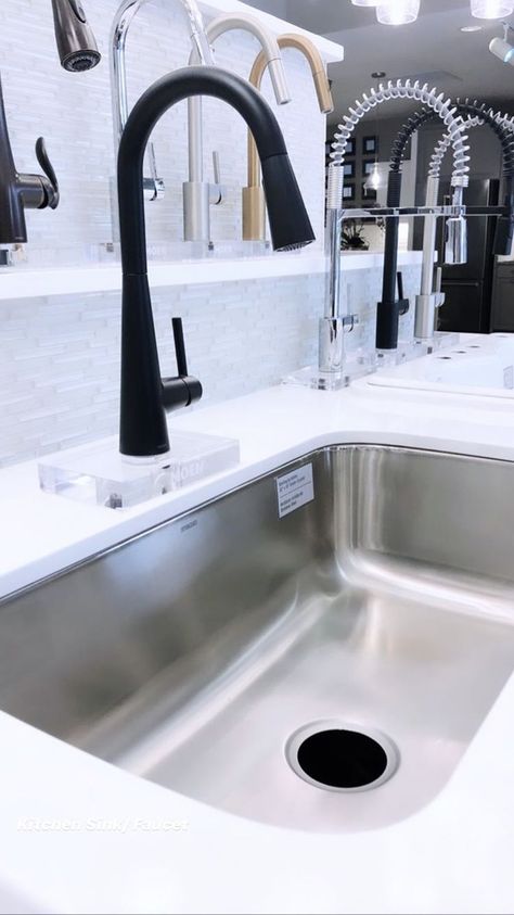 Black Faucet With Stainless Sink, Stainless Steel Sink Black Faucet, Stainless Steel Kitchen Sink With Black Faucet, Stainless Sink With Black Faucet, Black Faucet Stainless Sink, Stainless Steel Sink With Black Faucet, Black Kitchen Faucet With Stainless Sink, White Kitchen With Black Sink, White Kitchen Black Sink