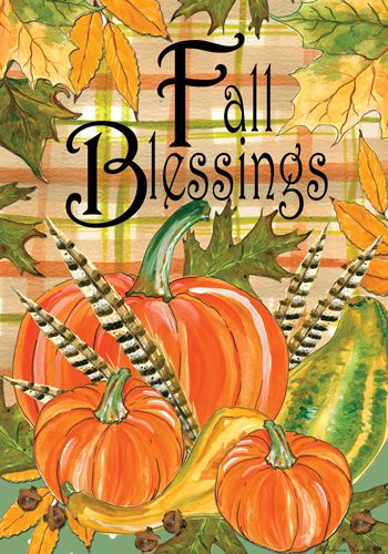 Custom Decor Flag - Fall Blessings Decorative Flag at Garden House Flags Fall Blessings, Fall Paintings, Fall Flags, Pumpkin Garden, Autumn Art Print, Fall Garden Flag, Painted Bottle, Fall Is Coming, Falls Church