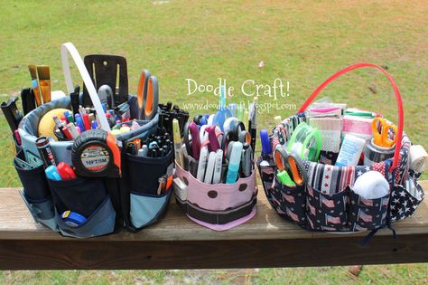 Fabric Bucket Bag Organizers! Organize Craft Supplies, Sewing Storage, Project Organization, Trendy Sewing, Sewing Tutorials Free, Organize Fabric, Storage Buckets, Sewing Rooms, Fabric Baskets